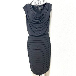 ADRIANNA PAPELL Evening Dress Black Womens 6  Slim Silhouette Cocktail Elegant